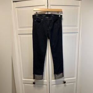 AG Adriano Goldschmied The Stevie Cuff Slim Straight Cuffed Jeans Size W…